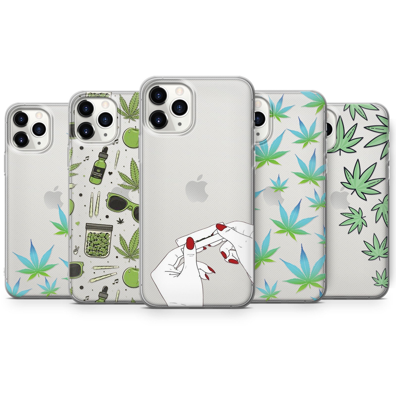 Weed 420 Clear Phone Case Marijuana Cover for iPhone Se 7 8 Etsy