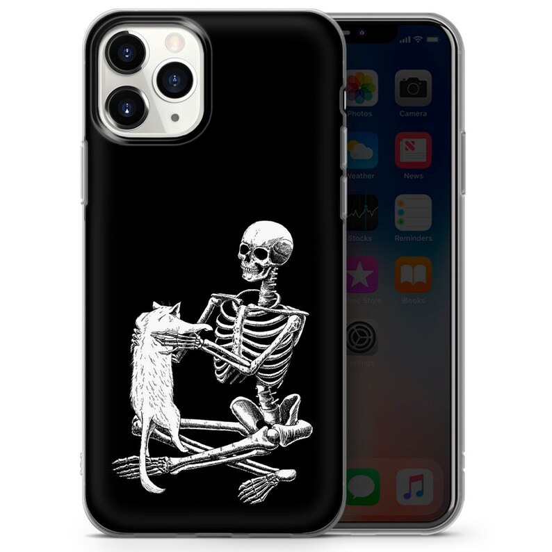 Skeleton Skull Phone Case Black Cover for Iphone Se 7 8 XS Etsy