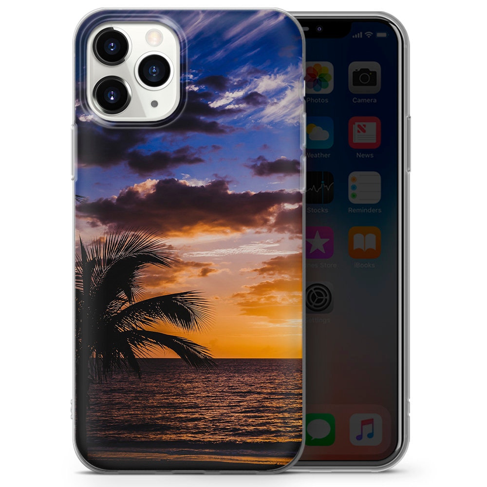 Ocean Beach Sunset Phone Case Palm Cover for Iphone 7 8 XS - Etsy