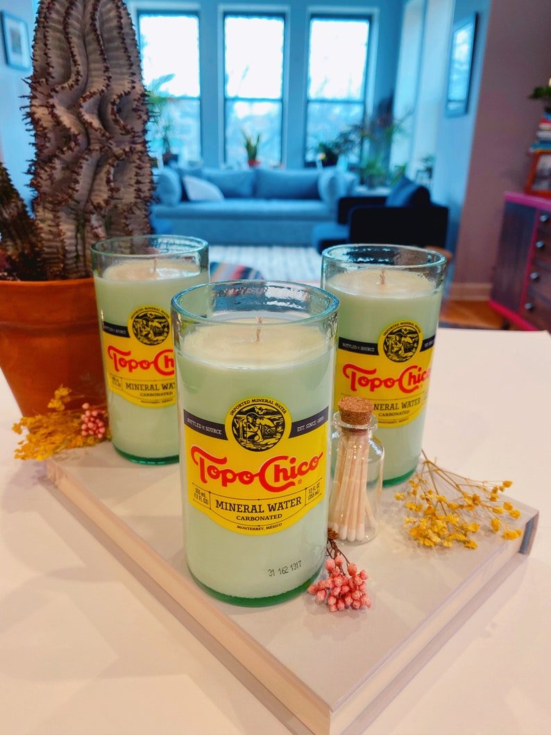 Topo Chico Soy Candles Upcycled Lavender Mango Sea Salt Etsy