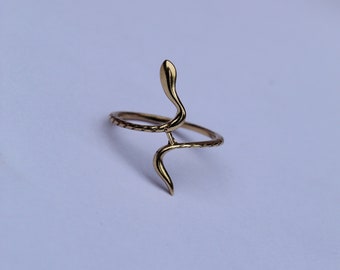 Adjustable Sterling Silver Snake Ring, Animal Lover Gift
