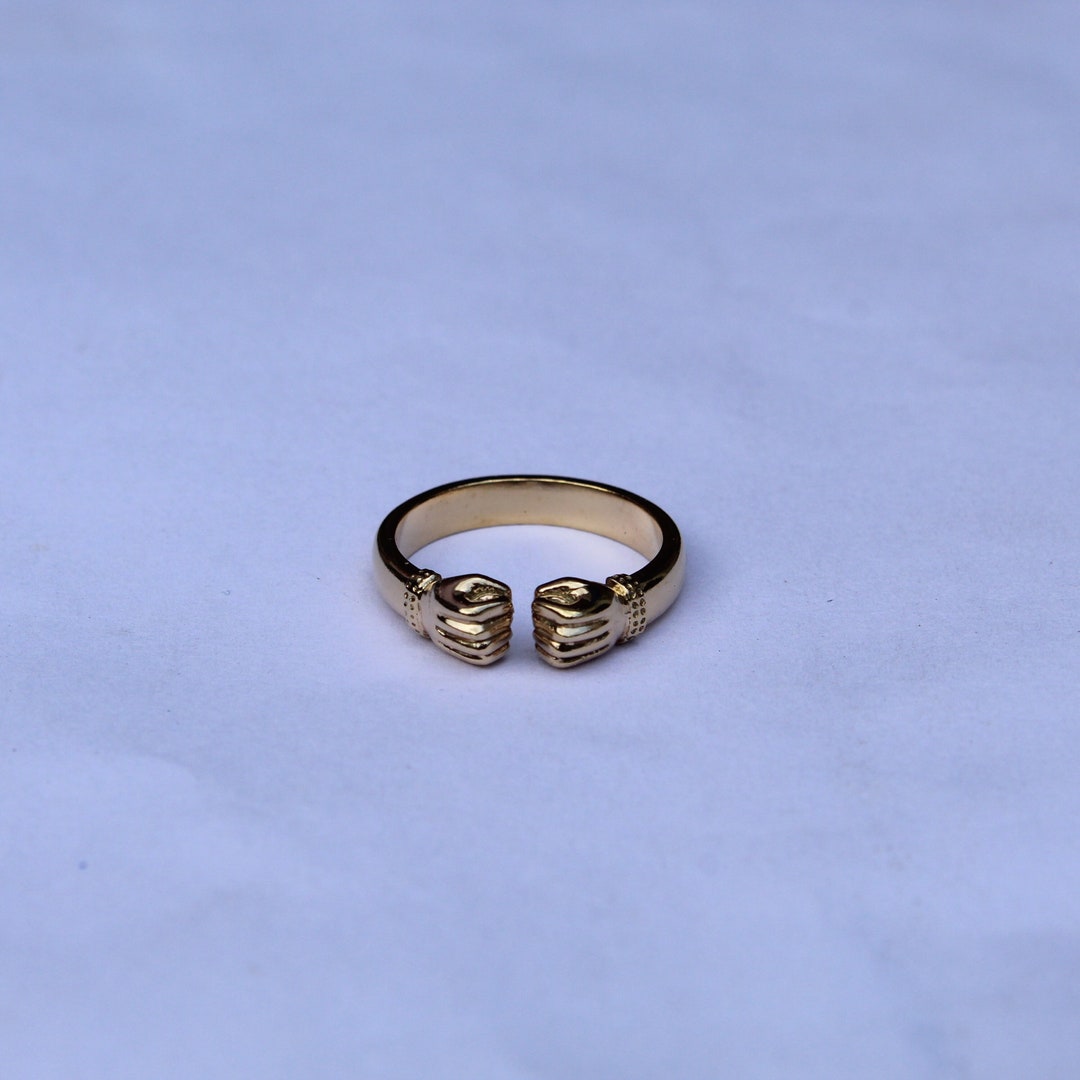 Red Fist Rings Adjustable Fist of Power Ring, Fist Ring, Solid 925 Sterling Silver ...
