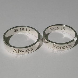 Personalized Outside Inside Engraved Name rings Date ring, Anniversary Gift, Custom Engraved ring, Mothers Day Gifts, Stackable rings