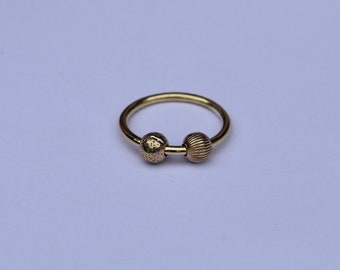 Sterling Silver Spinner Ring, Anxiety Fidget Bead Ring, Handmade
