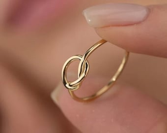Love Knot Ring, Thin Sterling Silver, Friendship Jewelry