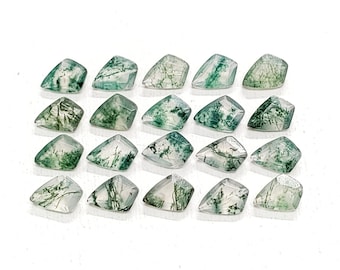 AAA+ Natural Moss Agate Faceted Stone, Moss Agate Kite Shape, Green Moss Agate Cut, Genuine Moss Agate Loose Gemstone, Gemstone For Jewelry