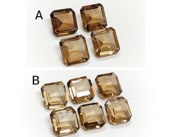 Natural Champagne Quartz Gemstone: AAA Faceted Octagon Baguette