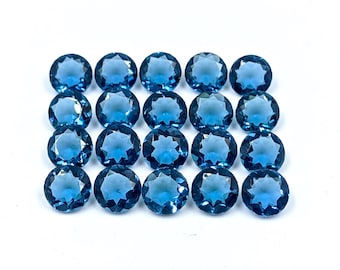 AAA ロンドンブルートパーズ宝石：ラウンドファセットルースストーン