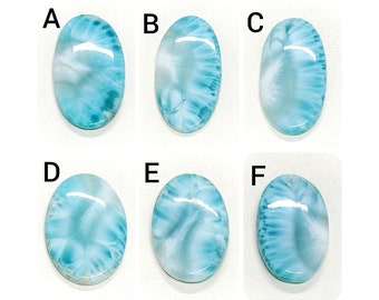 AAA+ Blue Larimar Cabochon: Natural Oval Gemstone Pendant