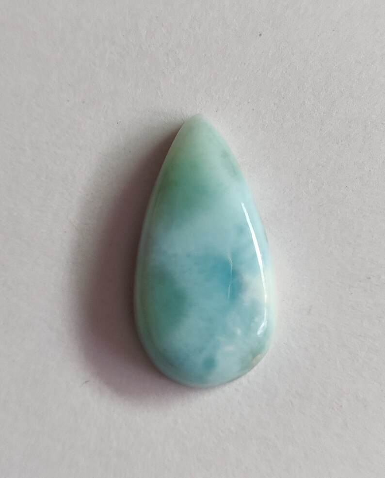 1 Pieces Natural Larimar Pear Shape Larimar Cabochon Loose Gemstone Larimar Rings Sky Blue Larimar Cabs Natural Larimar Gemstone Jewelry