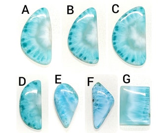 AAA+ Blue Larimar Cabochon: Natural Fancy Gemstone for Jewelry