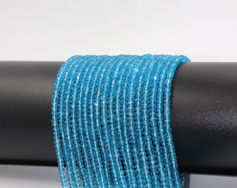 AAA+ Sky Blue Topaz Rondelle Beads: 4mm Faceted Gemstone Strand