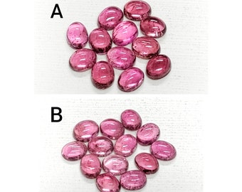 AAA+ Pink Tourmaline Cabochons: 5x4mm Oval Loose Stone Set
