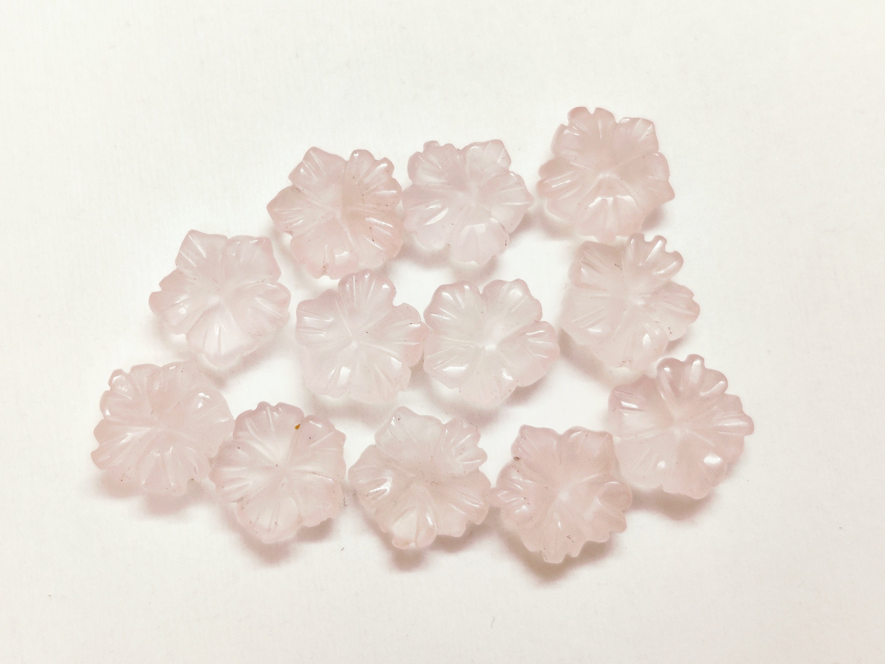 Natural Rose Quartz Carving Flower Shape Carving Rose Quartz Etsy