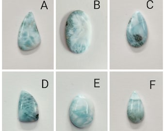 Natural Sky Blue Larimar Cabochon: Loose Gemstone for Jewelry