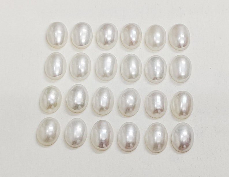 Natural Freshwater Loose Pearl, Freshwater Pearl Oval Shape, White Freshwater Pearl Calibrated Size, Genuine Freshwater Pearl For Jewelry image 4