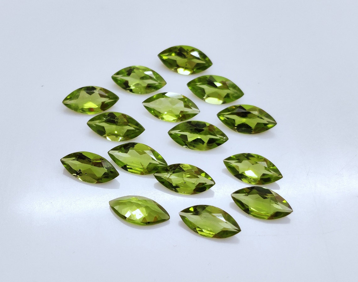 Natural Peridot Faceted Marquise Shape Peridot Loose Gemstone | Etsy