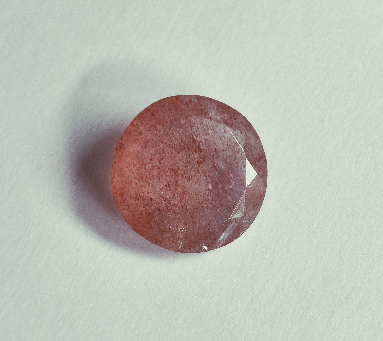 Genuine Strawberry Quartz Faceted Round Shape Strawberry Etsy