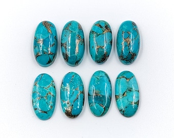 Cabujones de turquesa y cobre azul AAA+: piedra ovalada natural, fabricación de joyas