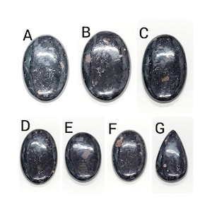 AAA Black Nuummite Cabochons: Natural Oval Gemstone for Jewelry Making