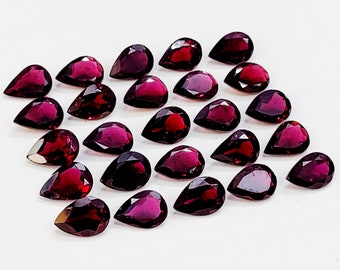 Natural Garnet Faceted Gemstone, AAA Quality Garnet Pear Shape Cut, Red Indian Garnet Loose Gemstone, Genuine Garnet For Jewelry Making