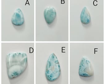 Natural Sky Blue Larimar Cabochon: Loose Gemstone for Jewelry Making