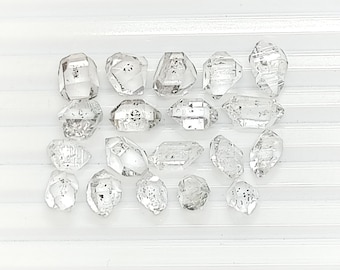 AA+ Natural Herkimer Diamond Crystal: Raw Rough Stone, 6-11mm, 5 Pieces