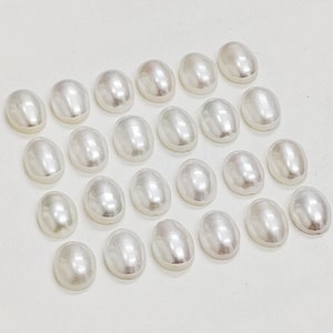 Natural Freshwater Loose Pearl, Freshwater Pearl Oval Shape, White Freshwater Pearl Calibrated Size, Genuine Freshwater Pearl For Jewelry image 3