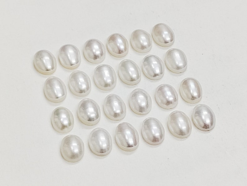 Natural Freshwater Loose Pearl, Freshwater Pearl Oval Shape, White Freshwater Pearl Calibrated Size, Genuine Freshwater Pearl For Jewelry image 3