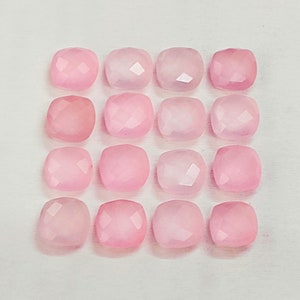 Natural Rose Quartz Faceted Gemstone, Pink Quartz Faceted Cushion Shape, Treated Pink Quartz Loose Gemstone, Natural Pink Quartz For Jewelry