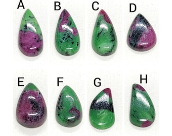 Cabochão de Zoisita com Rubi Pera Natural: Pedra Preciosa para Fabricação de Joias