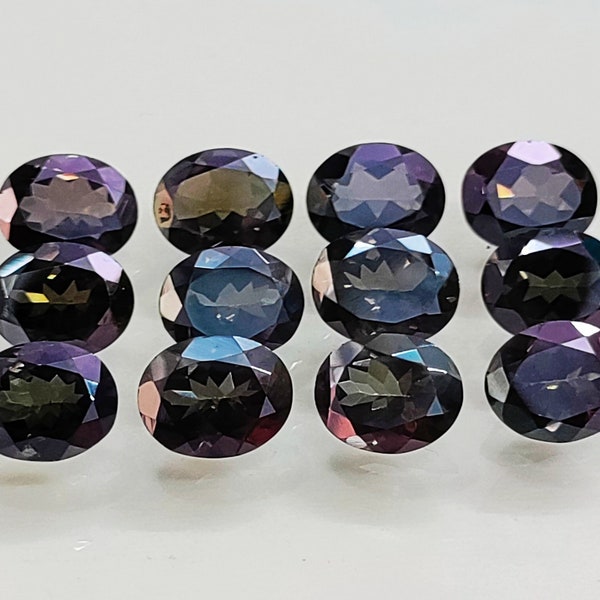 Lab Created Alexandrite Topaz Faceted Loose Gemstone, Alexandrite Multi Color Oval Shape Calibrated Size 10*8 mm,  Alexandrite Topaz Jewelry