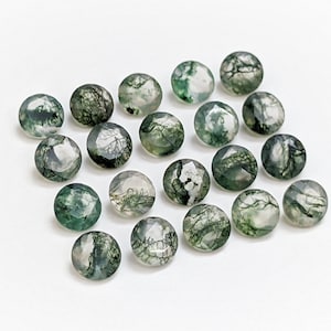 AAA Natural Moss Agate Faceted Round, Moss Agate Round Shape, Green Moss Agate Cut, Moss Agate Loose Gemstone, Gemstone For Jewelry image 2