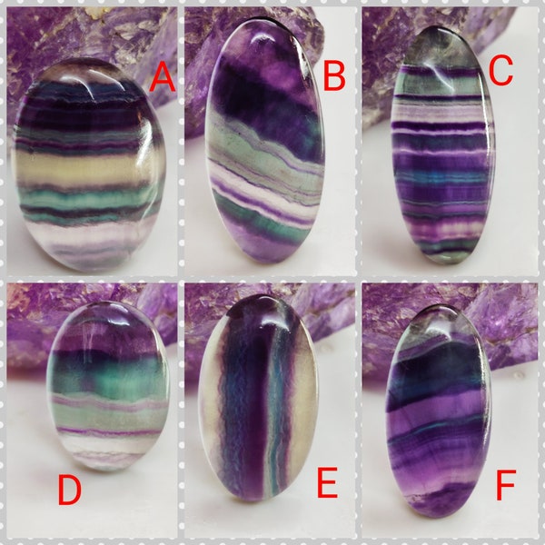 Natural Multi Fluorite Cabochons Gemstone, Multi Fluorite Oval Shape Flat Back, Multi Fluorite Loose Gemstone, Multi Fluorite For Jewelry