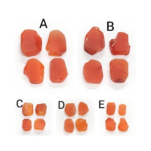 AAA+ Carnelian Raw Rough Stone: Orange Gemstone for Jewelry (4 Pieces)