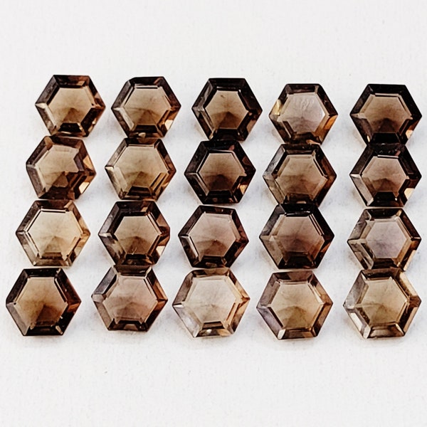 Genuine Smokey Quartz Faceted Loose Gemstone,  Smokey Quartz Brilliant Cut Hexagon Shape,  Smokey 8*8 mm , Natural Smokey Quartz For Jewelry