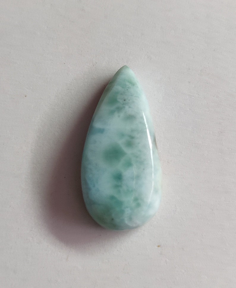 1 Pieces Natural Larimar Pear Shape Larimar Cabochon Loose Gemstone Larimar Rings Sky Blue Larimar Cabs Natural Larimar Gemstone Jewelry
