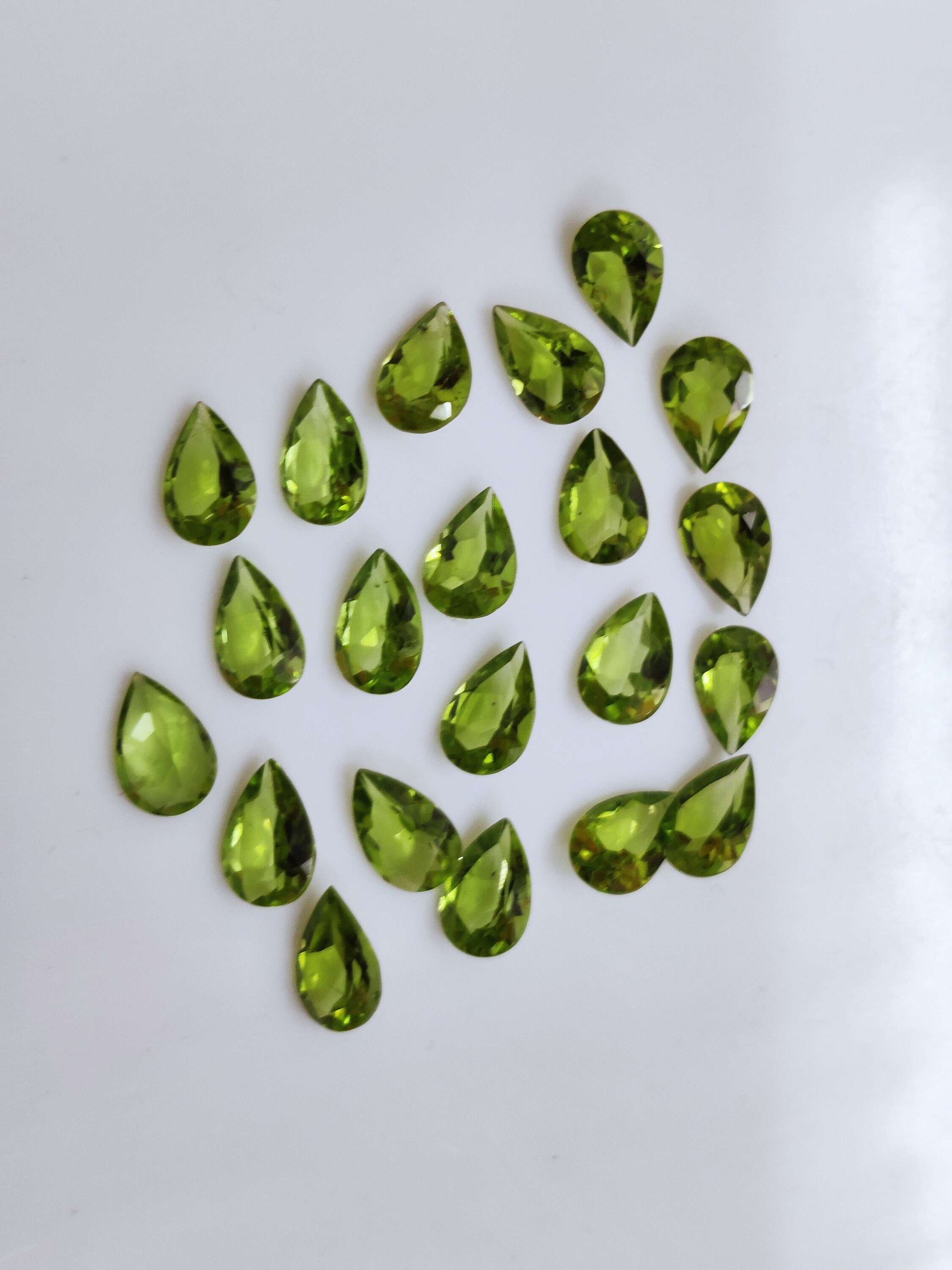 Natural Green Peridot Pear Shape Peridot Faceted Loose | Etsy