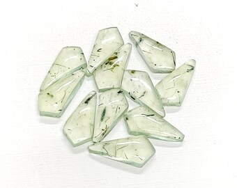 Cabujón de prehnita verde AAA+: Piedra de cristal curativa natural