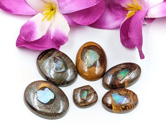 AAA Australian Boulder Opal Cabochon: Natural Gemstone for Jewelry Making