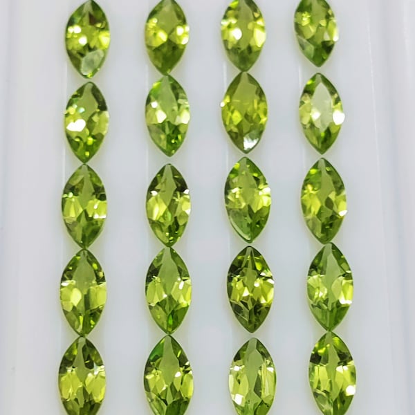 AAA+ Natural Peridot Faceted, Peridot Marquise Shape, Green Peridot Cut 8*4 mm, Genuine Peridot Loose Stone, Peridot Gemstone For Jewelry