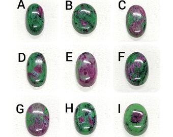 Natural Ruby Zoisite Cabochon: Oval Loose Gemstone