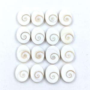 Naturliga Shiva-ögon-cabochoner: Ovala ädelstenspärlor, 5 stycken
