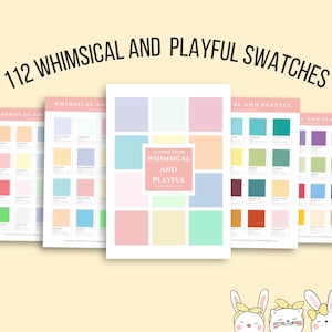 112 Whimsical and Playful Swatches | Color Swatches with Hex Codes, RGB Value and Name | Digital Download | Design, Branding, and Crafting