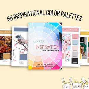 65 Inspirierende Farbpaletten-Seiten für Designer: Druckfertige HEX-Codes für kreative Projekte| Digitaler Download | Über 300 Farbmuster