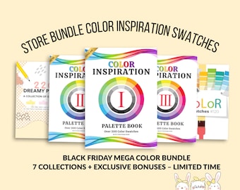Farbpaletten-Bundle | HEX RGB CMYK Farbtabellen für Branding, Canva & Etsy-Verkäufer