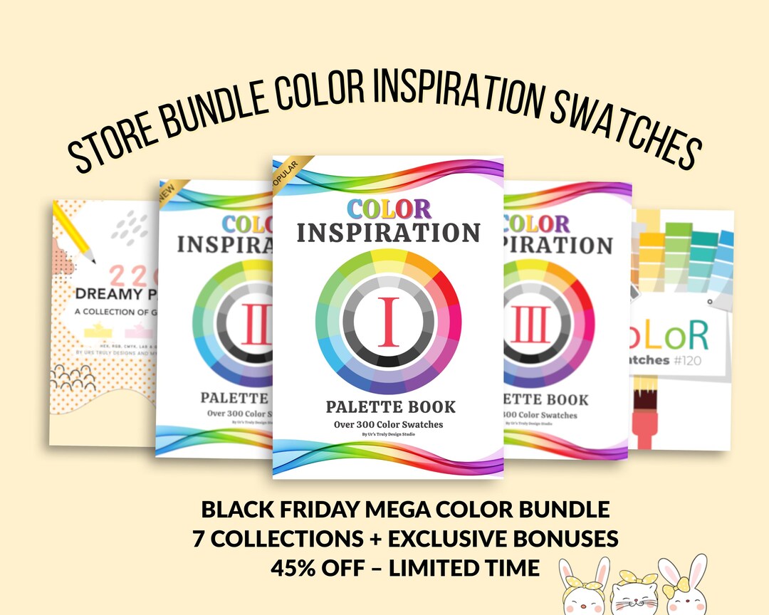 Mega Color Bundle | 7 Color Swatch Collections + Bonuses | HEX RGB CMYK ...