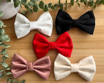 Duchess Satin Dog Bow Tie: Wedding Birthday Collar Accessory