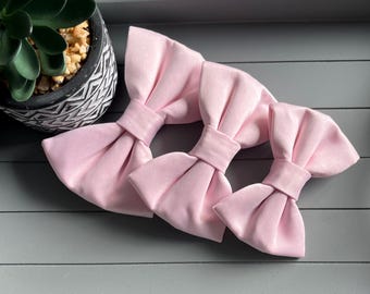 Pink Satin Dog Bow Tie: Soft Fabric Collar Accessory