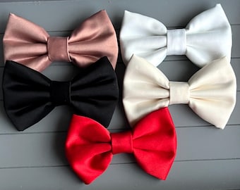 Duchess Satin Dog Bow Tie: Wedding Birthday Collar Accessory